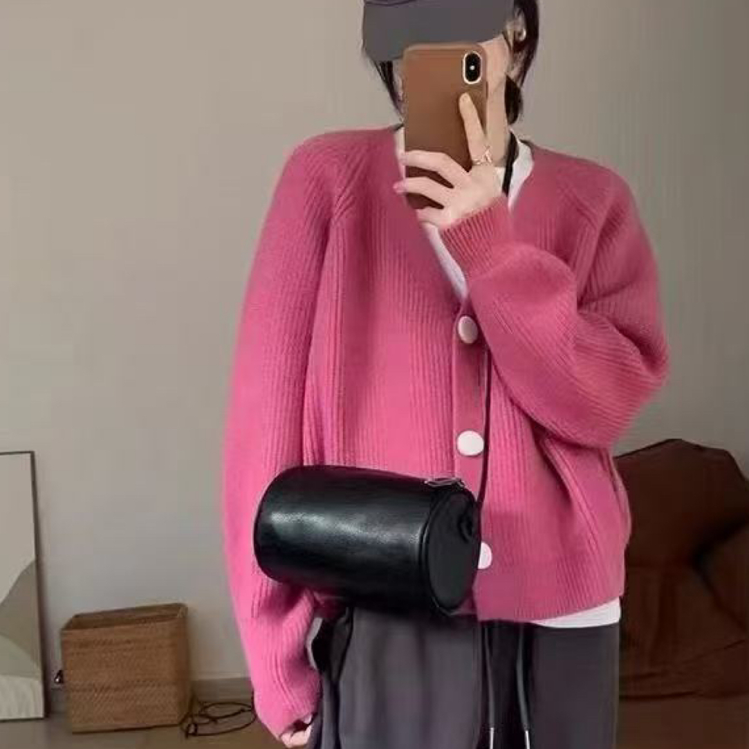 开衫毛针织衫针织学院风慵懒风女纯色ins秋冬高领