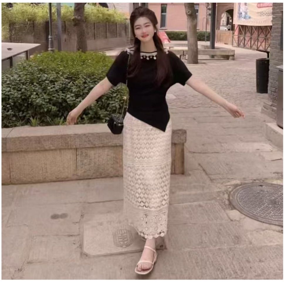 『海风设计S』设计显瘦百搭时尚半身裙9168