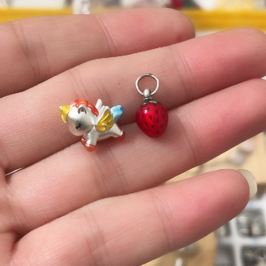 吊坠足银珐琅两个