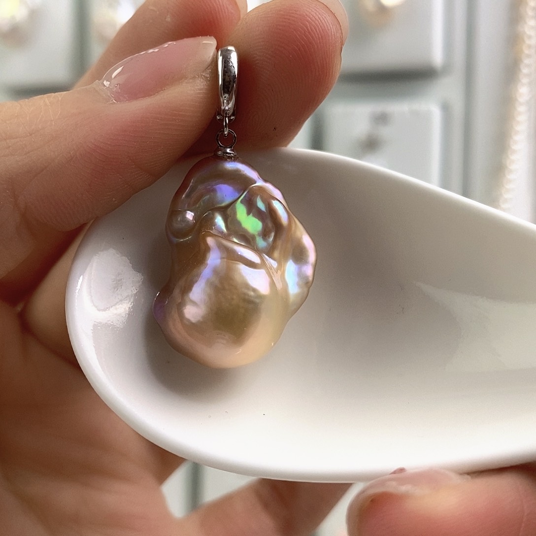 淡水珍珠银S925镶嵌颈饰