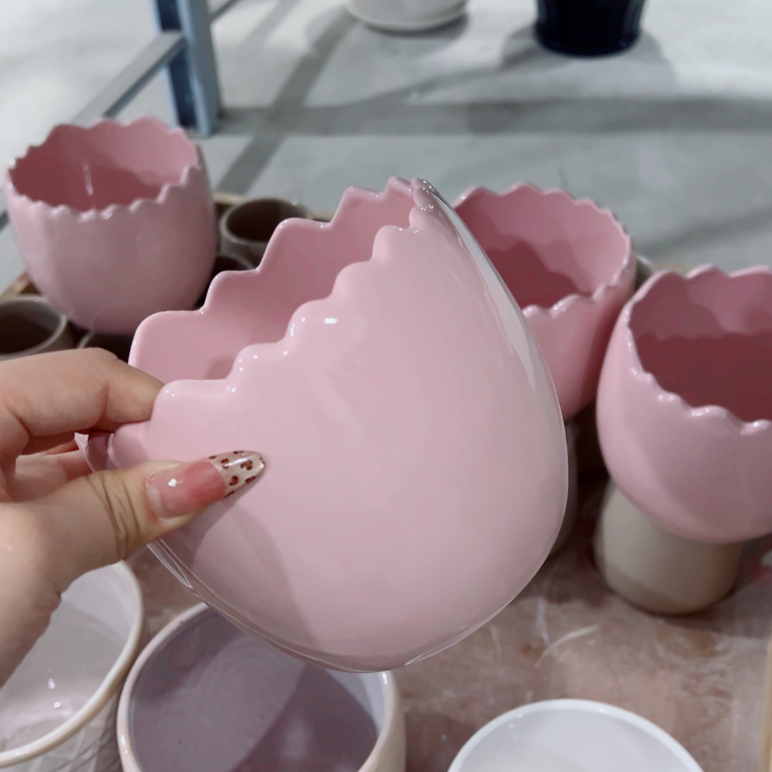 有孔，陶瓷花盆满10米包邮发货