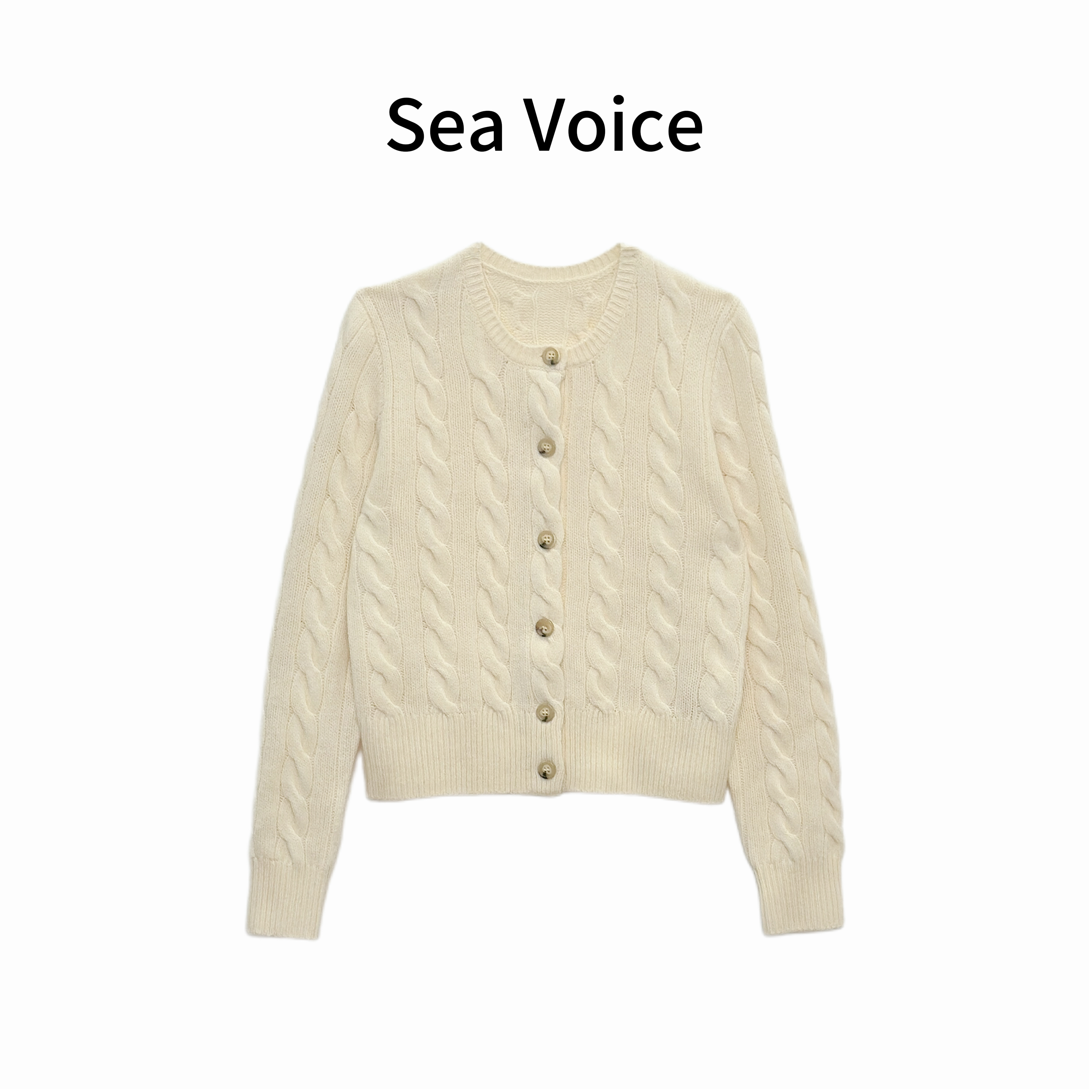 【海哥精选】100羊毛圆领麻花长袖毛针织衫开衫毛衣826