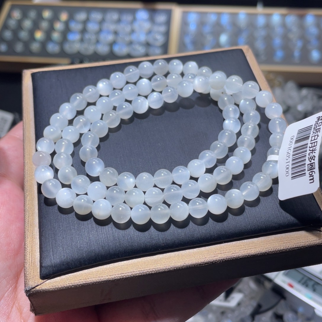 长石手链未镶嵌白月光手链6.2mm