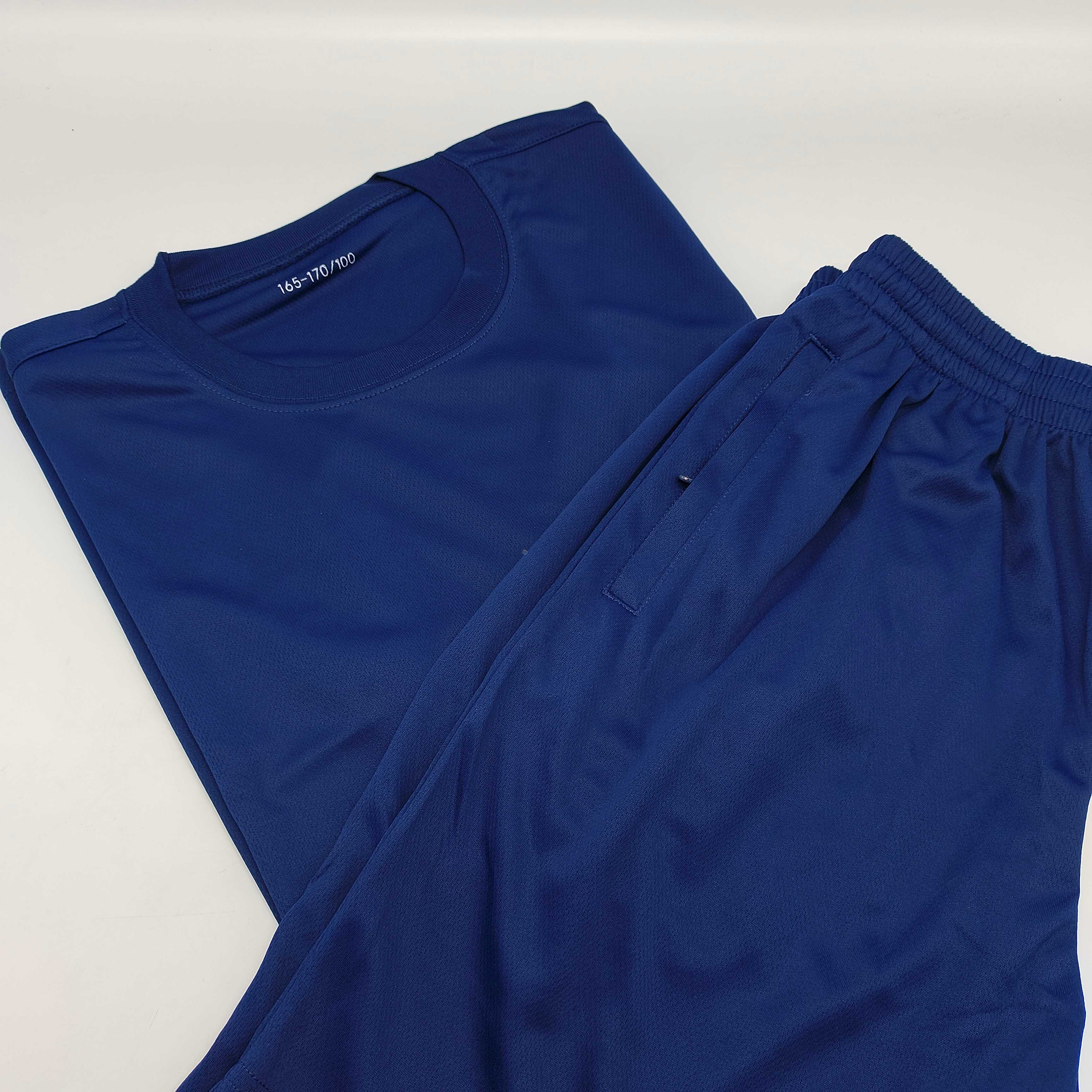 蓝色肖体能半袖套装拉链款