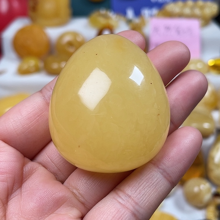 裸石蜜蜡未镶嵌鸡油黄水滴挂坠