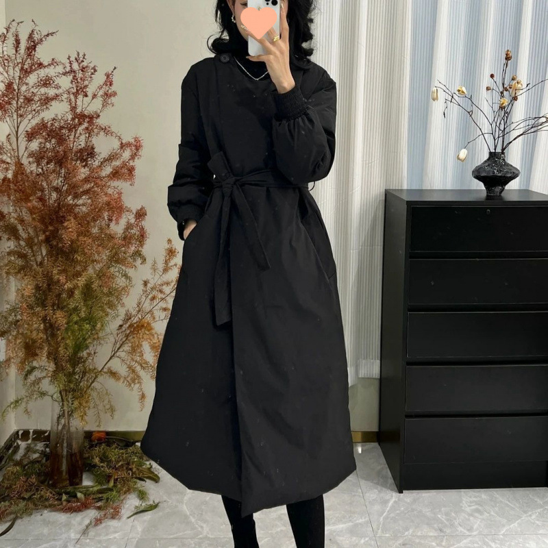 韩版小众复古设计感系带长袖保暖棉服女2025冬季新款休闲通勤时髦