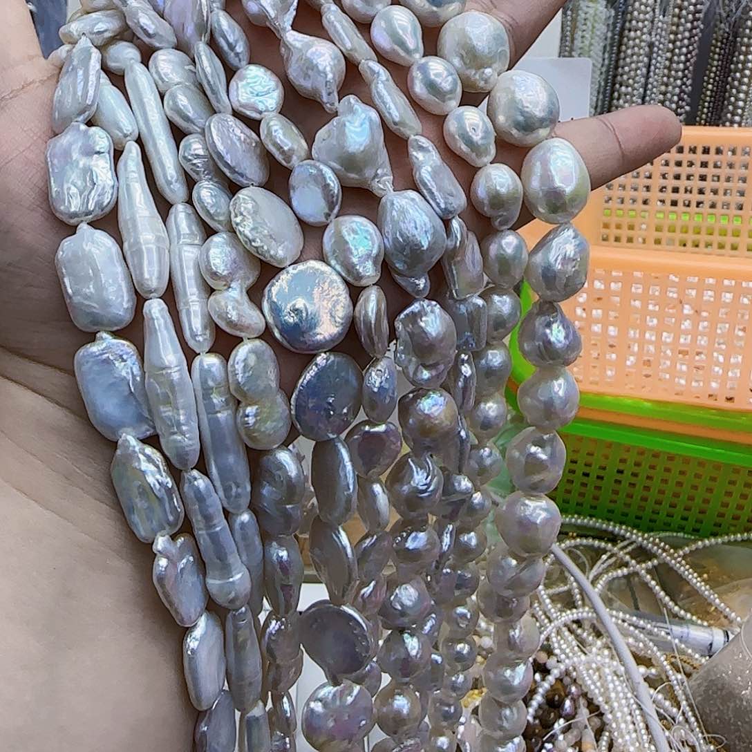 未镶嵌淡水珍珠半成品46号，随机发