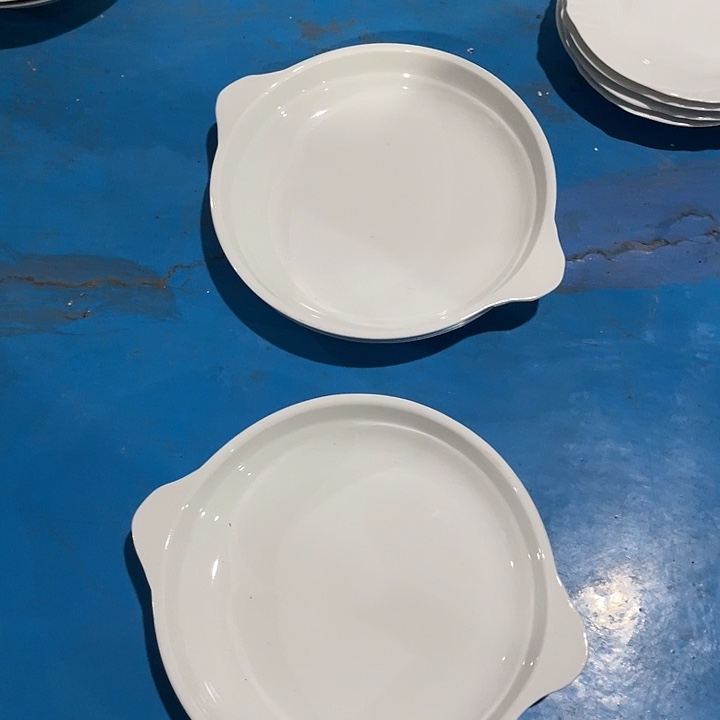 瓷片鲍鱼盘两个9.5英寸的，微瑕包邮