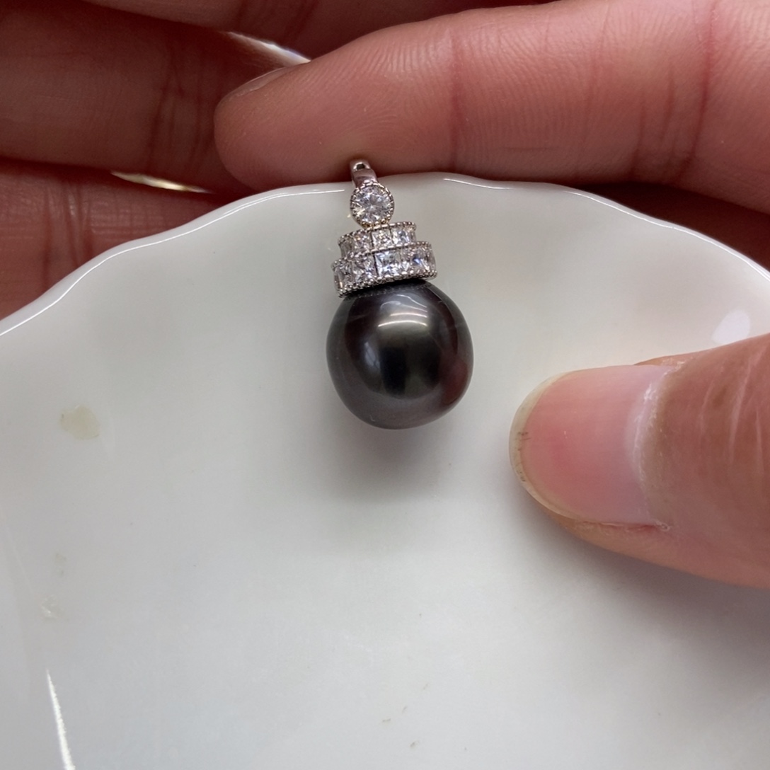 海水珍珠吊坠(不含链)银S925镶嵌