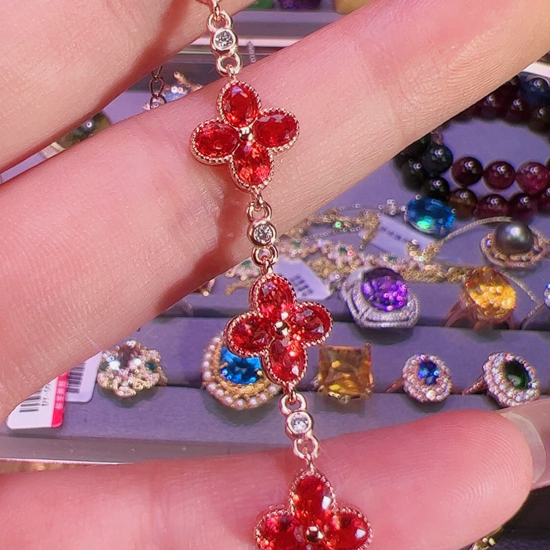 蓝宝石手链银S925镶嵌