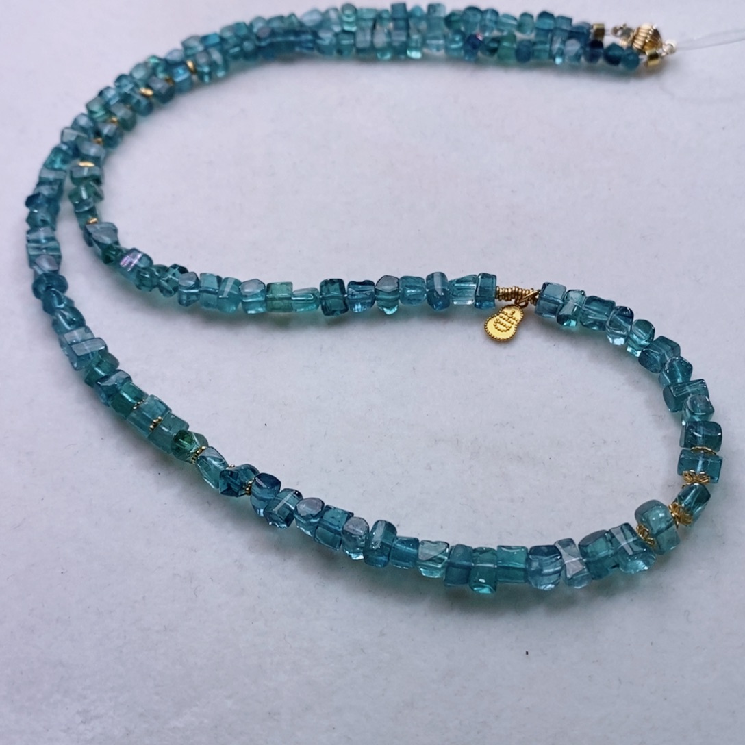 18K金镶嵌颈饰碧玺碧玺项链yy