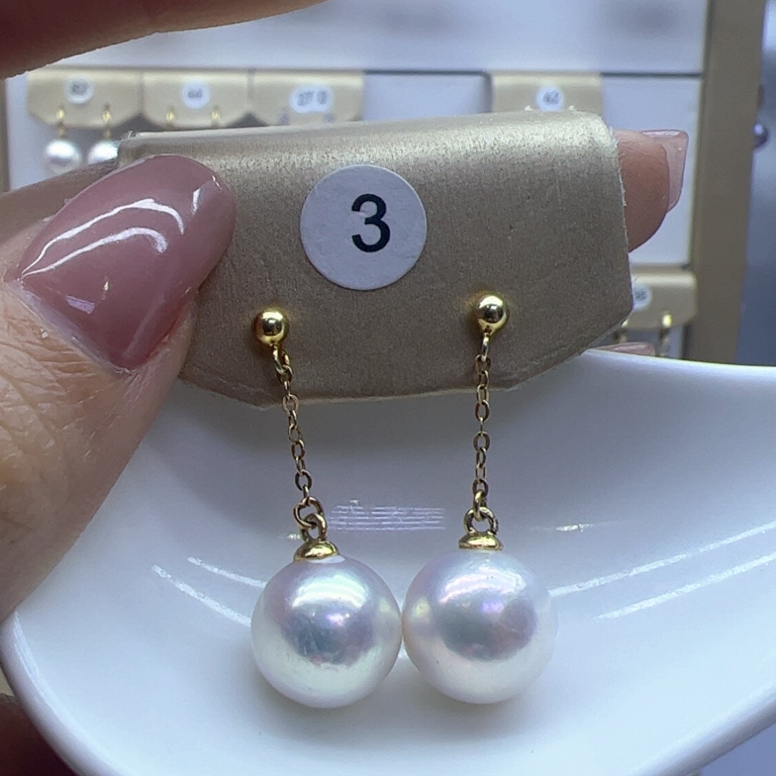 淡水珍珠耳饰银S925镶嵌