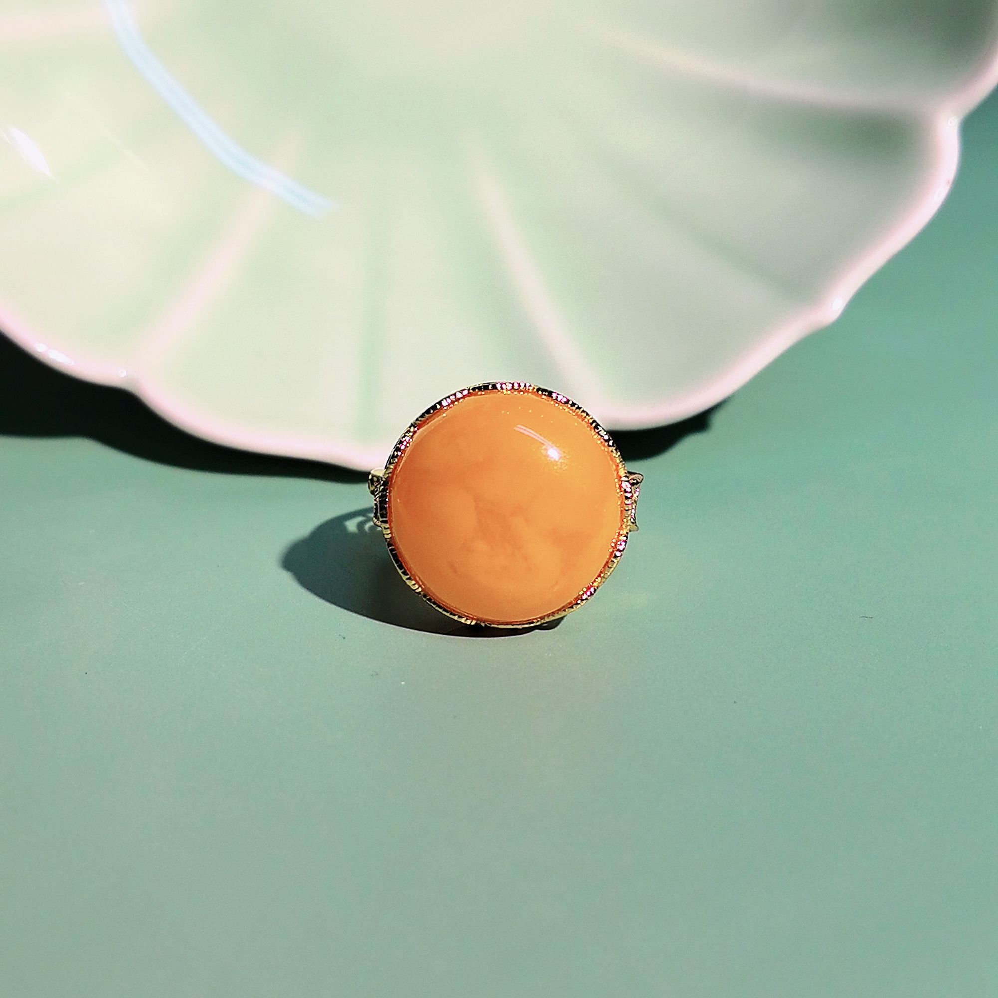 沐银时代(栖梧)拉丝款直径19mm蜜蜡开口戒指(多样性发货)