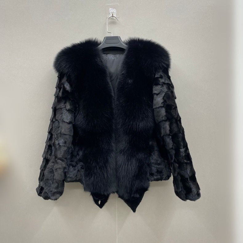 狐狸大门襟水貂短款百搭洋气外套