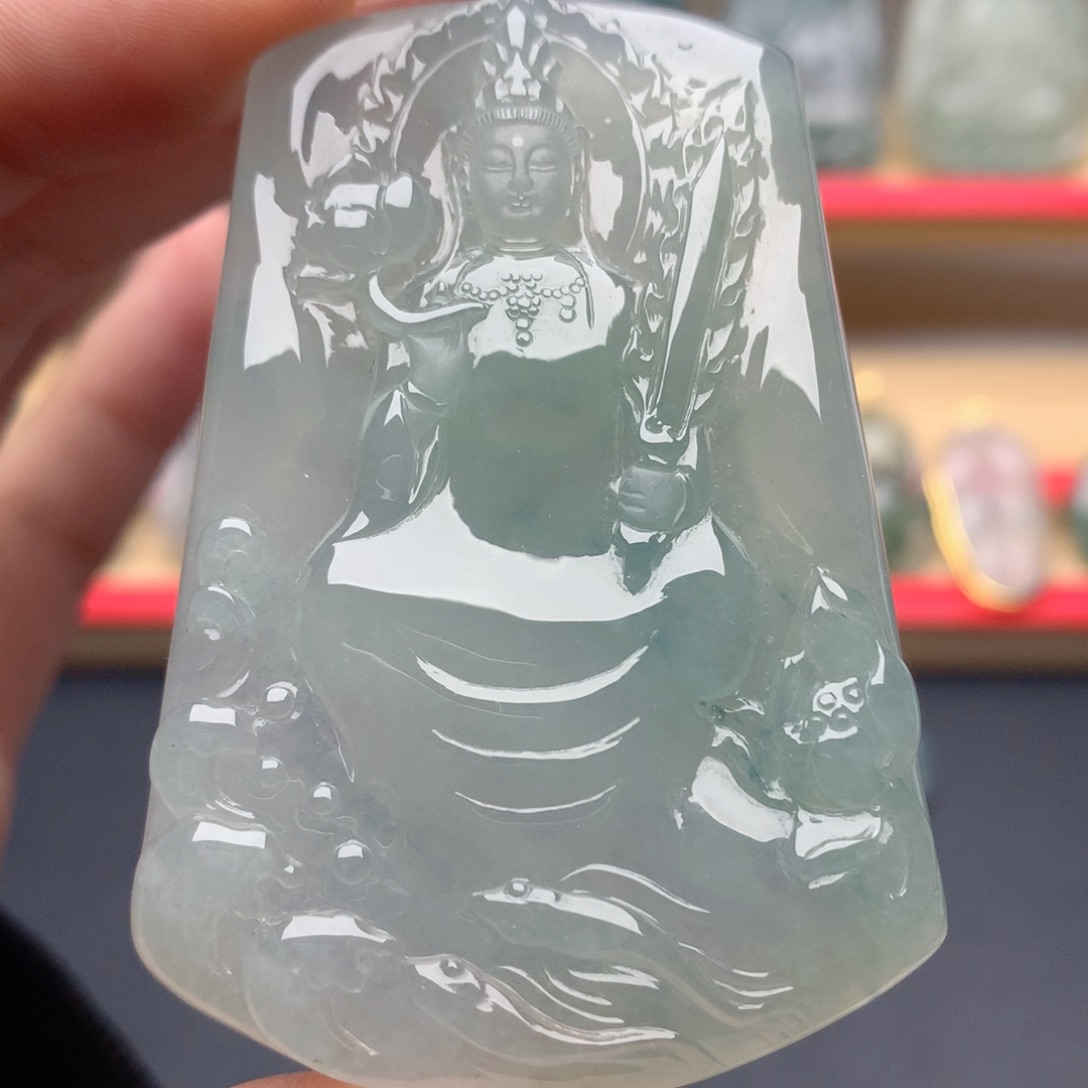 小***）翡翠未镶嵌颈饰虚空藏菩萨