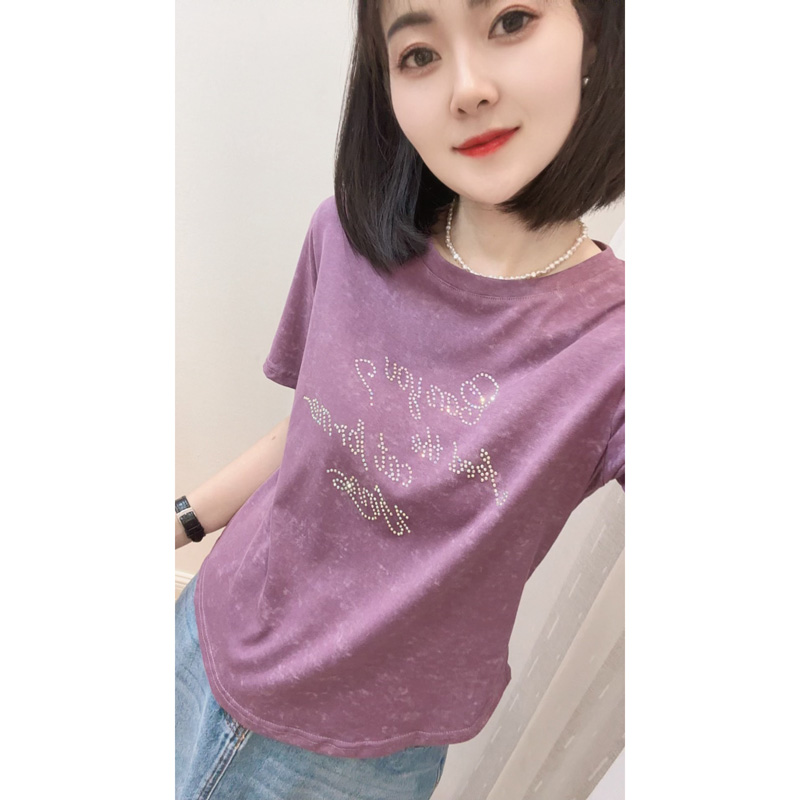 重工烫彩钻短袖T恤2330-2