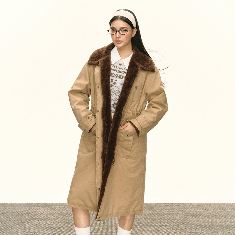 Ariseism 美式复古棉服外套女冬季新款