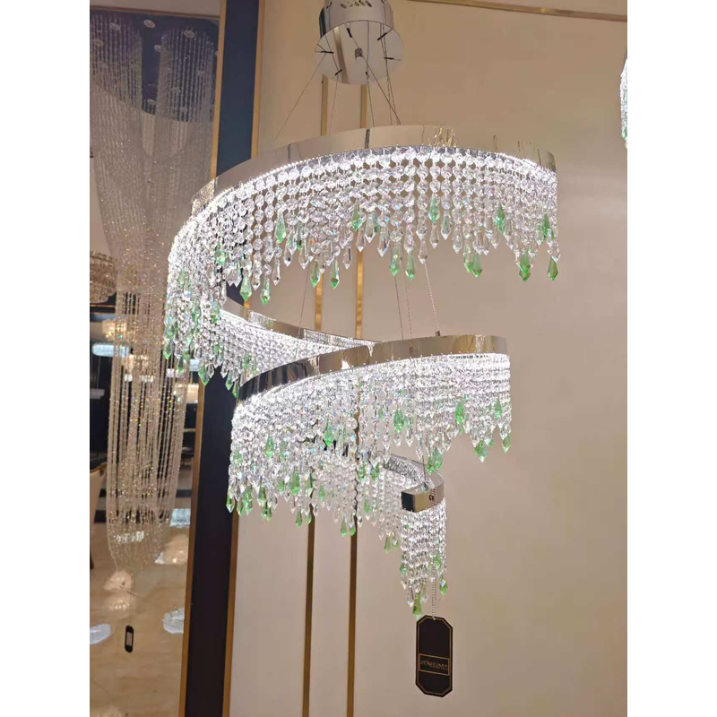 （金丽阳光）服装店轻奢水晶灯螺旋大吊灯简约轻奢艺术灯