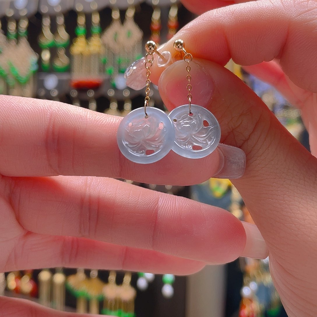 翡翠耳饰合金翡翠首饰