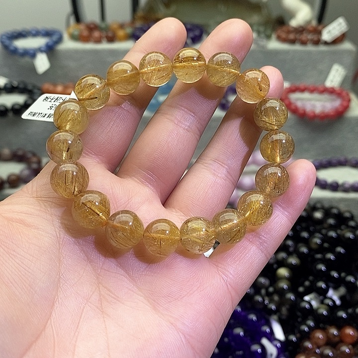 水晶手链未镶嵌金发晶11+