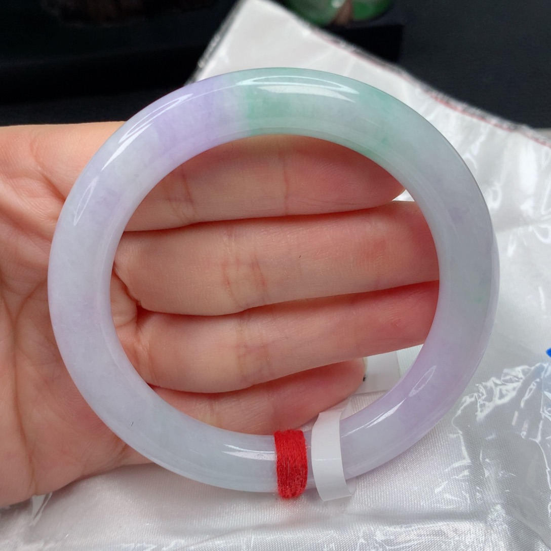 翡翠手镯未镶嵌54-55 春彩