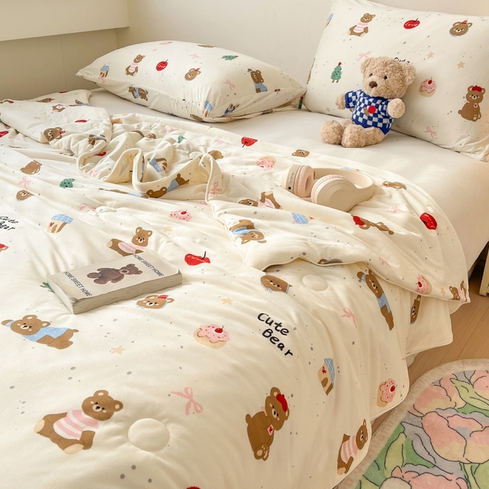 Warm亲肤舒适卡通针织棉夏被夏凉被空调被欢乐派对