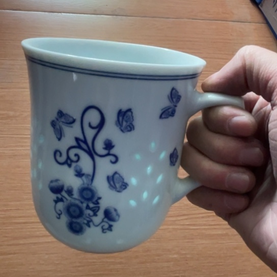 瓷片陶瓷陶瓷1青花玲珑无盖