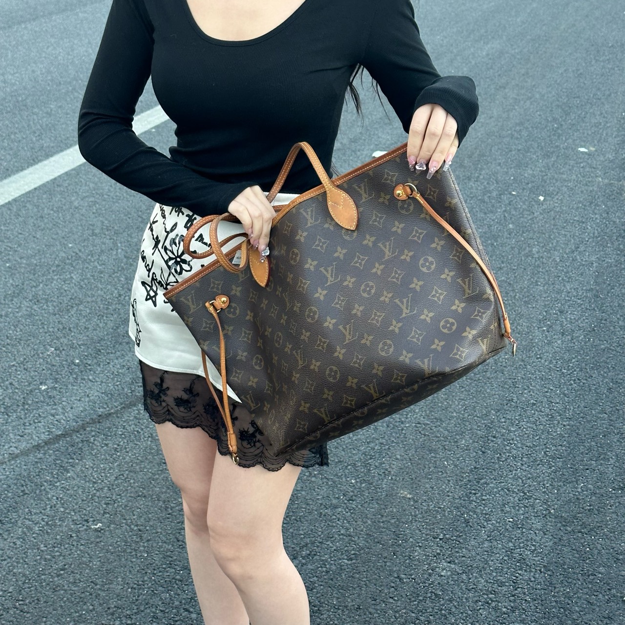 95新 LouisVuitton/路易威登 珍甄 nf中号手提包 12年 92548