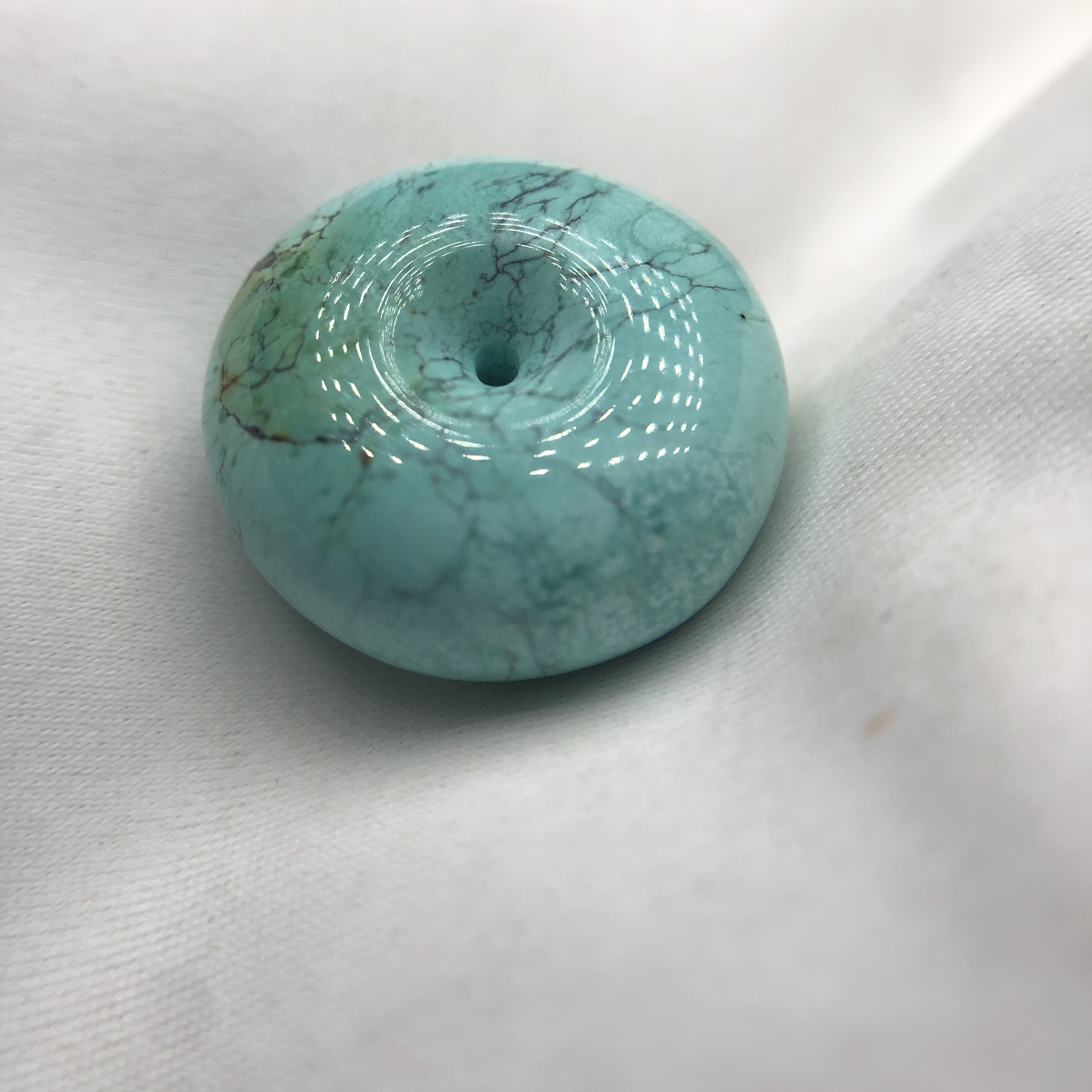 纯天然原矿绿松石面包圈尺寸20×10mm重7.3g