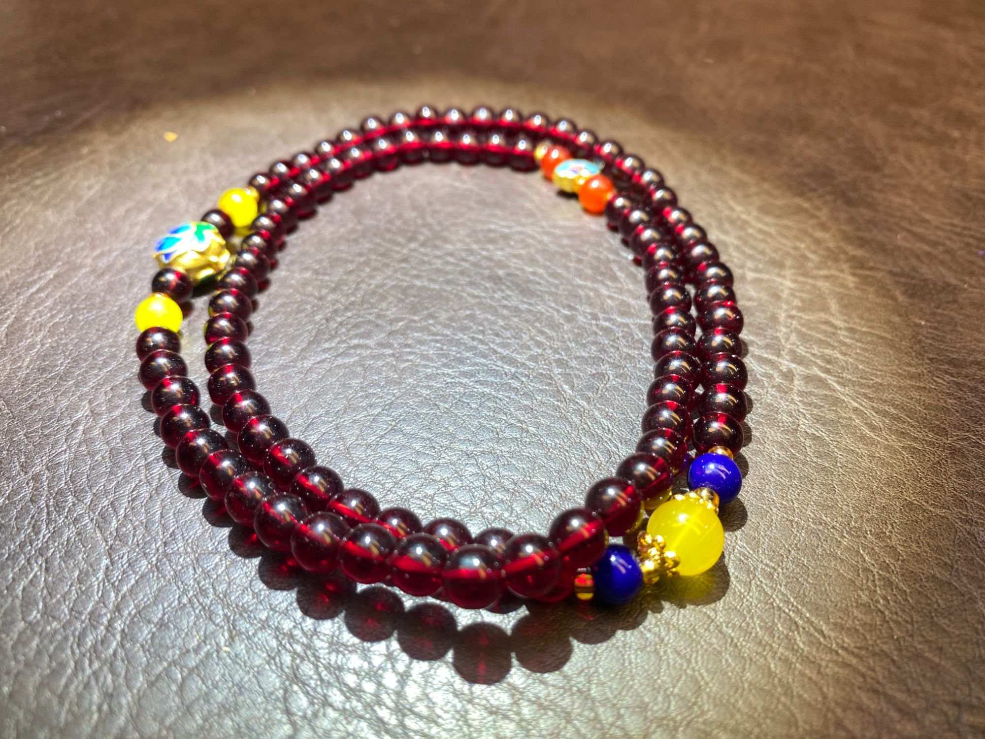 588 红玛瑙多圈精品手串yw588（无礼盒）