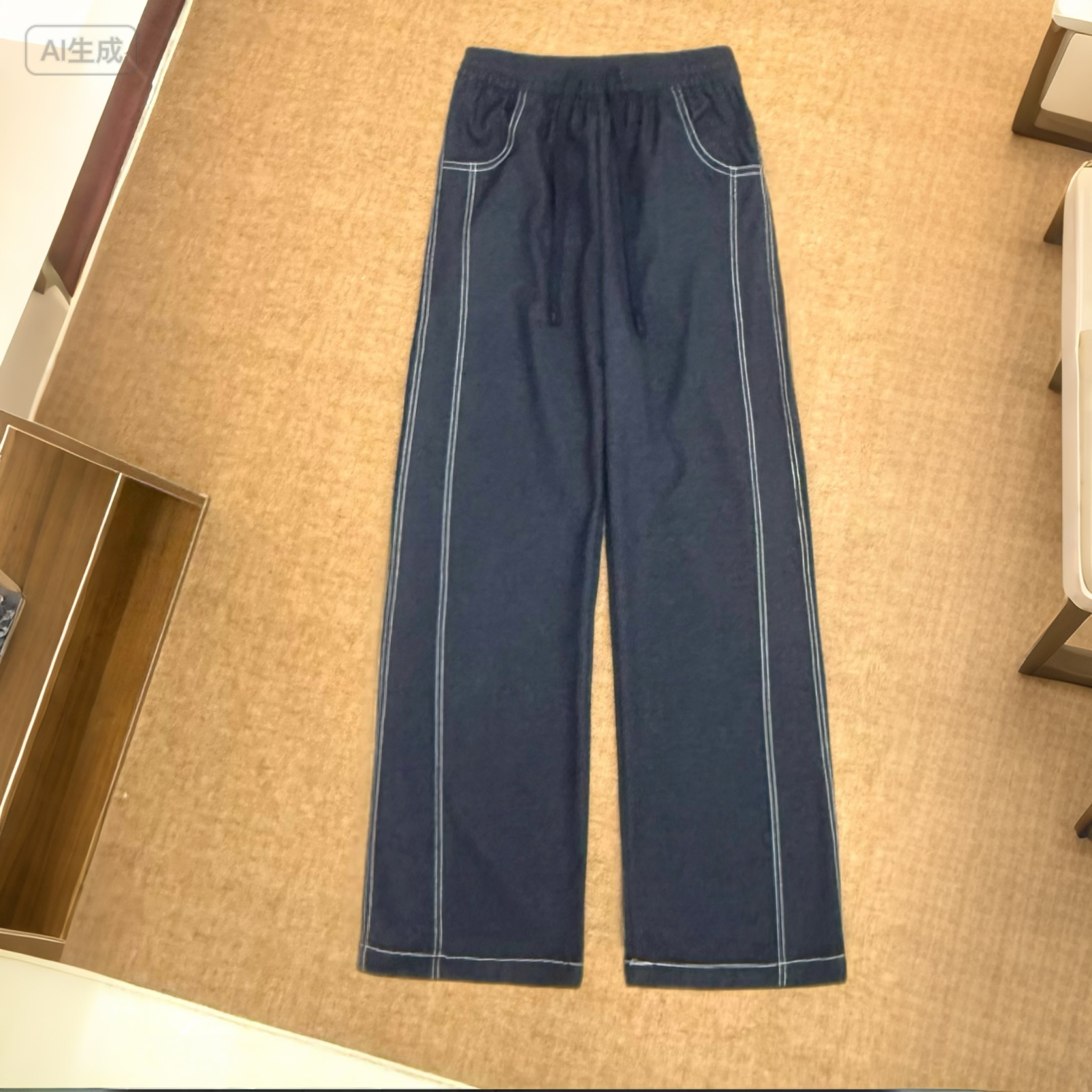 【九悦】秋季松弛感垂感休闲美腿线直筒牛仔休闲裤