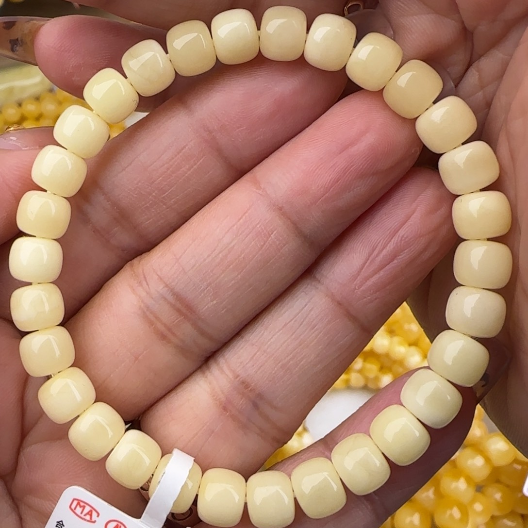 蜜蜡手链未镶嵌白蜜老型手串