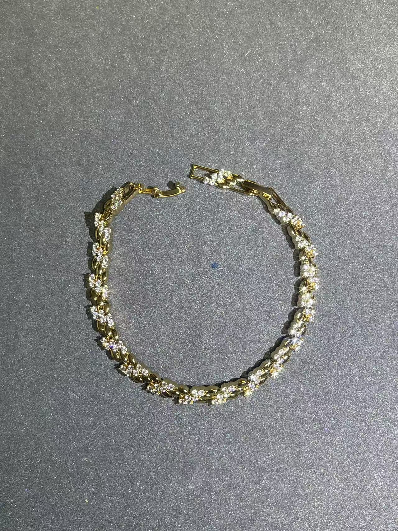 a1786玫色满镶手链多样性发货