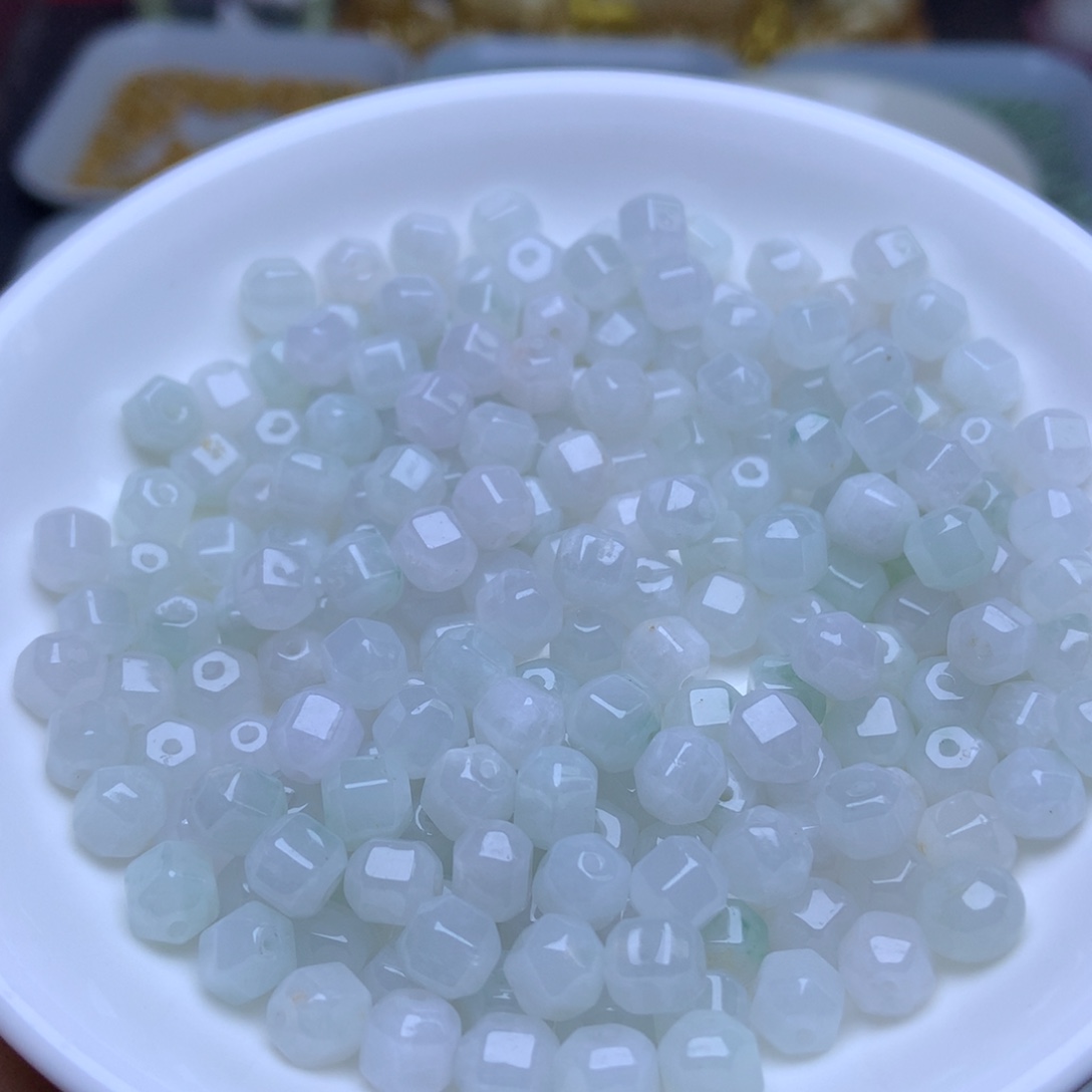 未镶嵌手链翡翠卡6六棱珠30个