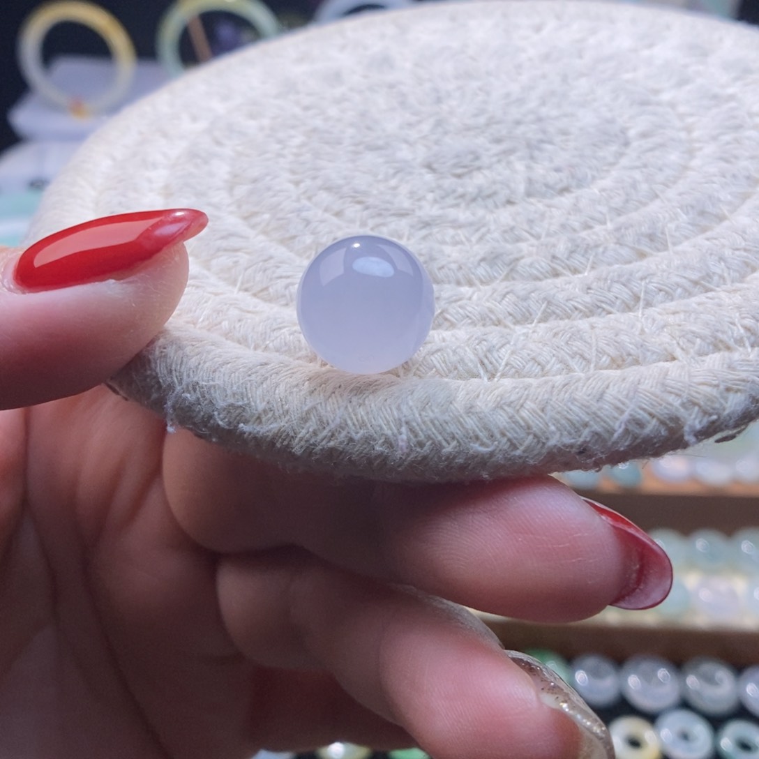 翡翠颈饰未镶嵌冰紫圆珠12.6