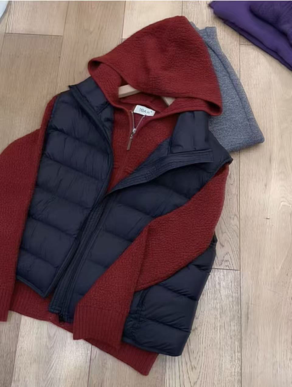 七言家巨好看！#节日氛围年货红软糯拉链帽衫开衫