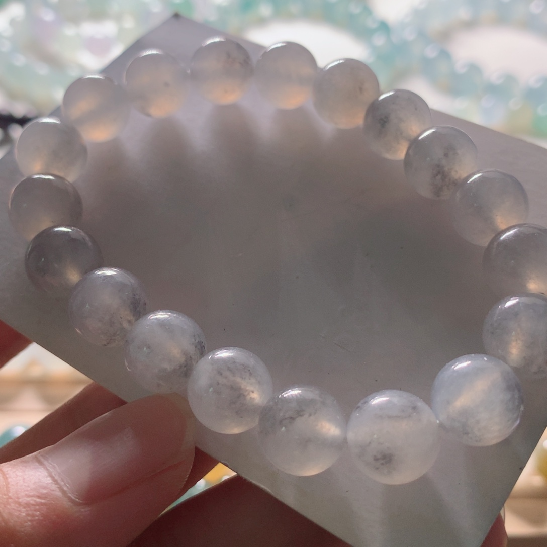 未镶嵌手链翡翠天然翡翠卡10冰乌鸡手串