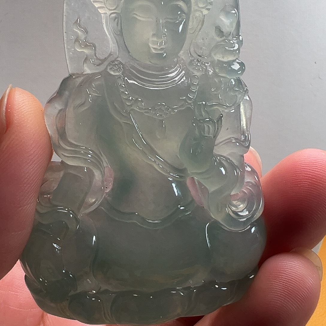 翡翠未镶嵌颈饰阳**意冰晴底厚装度母