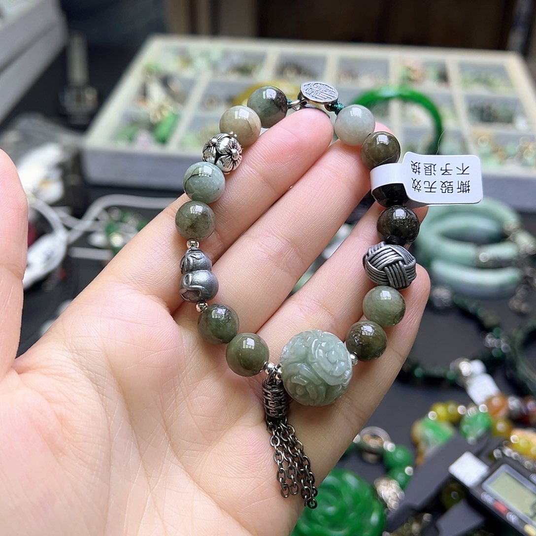 紫***冰翡翠未镶嵌手链158