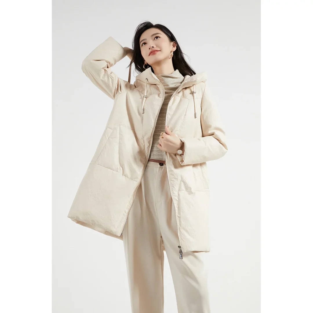 D103宽松大码白鸭绒皮羽绒加绒加厚新款休闲皮衣外套小个子女外套