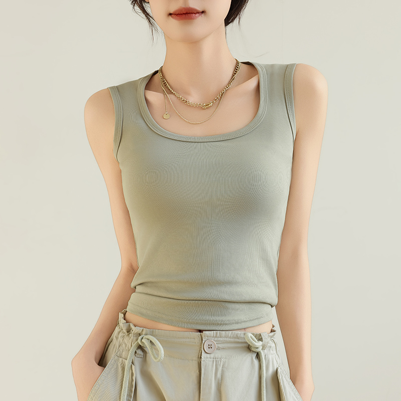 醉梓菡92棉小背心西装内搭瑜伽运动背心无袖吊带女遮副乳工字打底