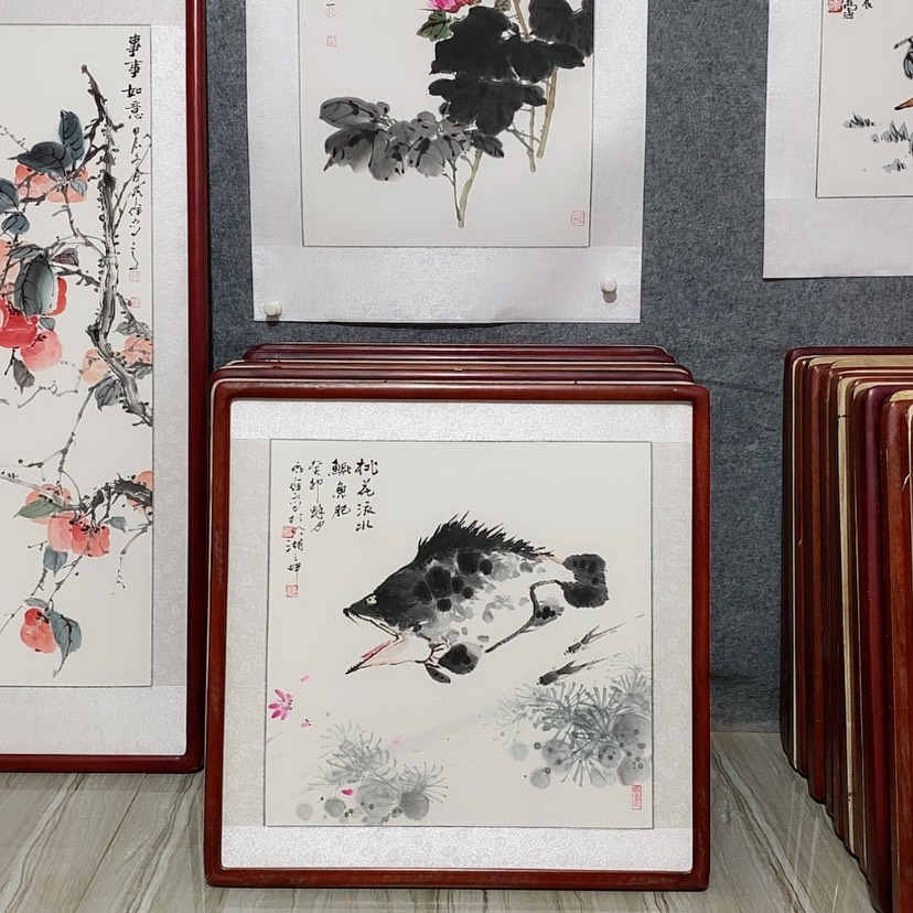 【闪购商品】国画书画作品带框65×65厘米
