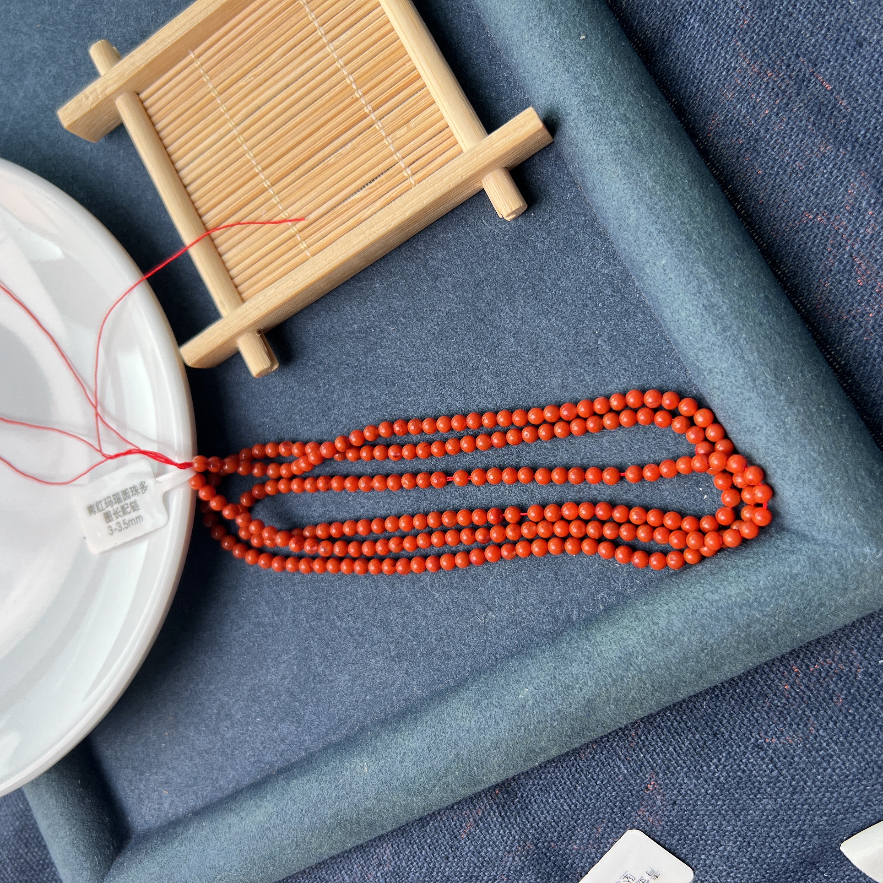 南红玛瑙圆珠多圈长配链3-3.5mm