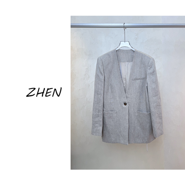 【ZHEN】25K01042 2025气质显瘦时尚百搭上新小众设计感外套