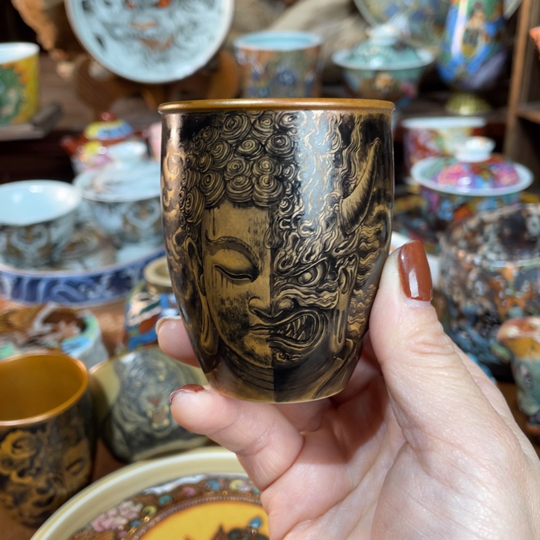 【闪购商品】一念之间杯 墨彩柴烧