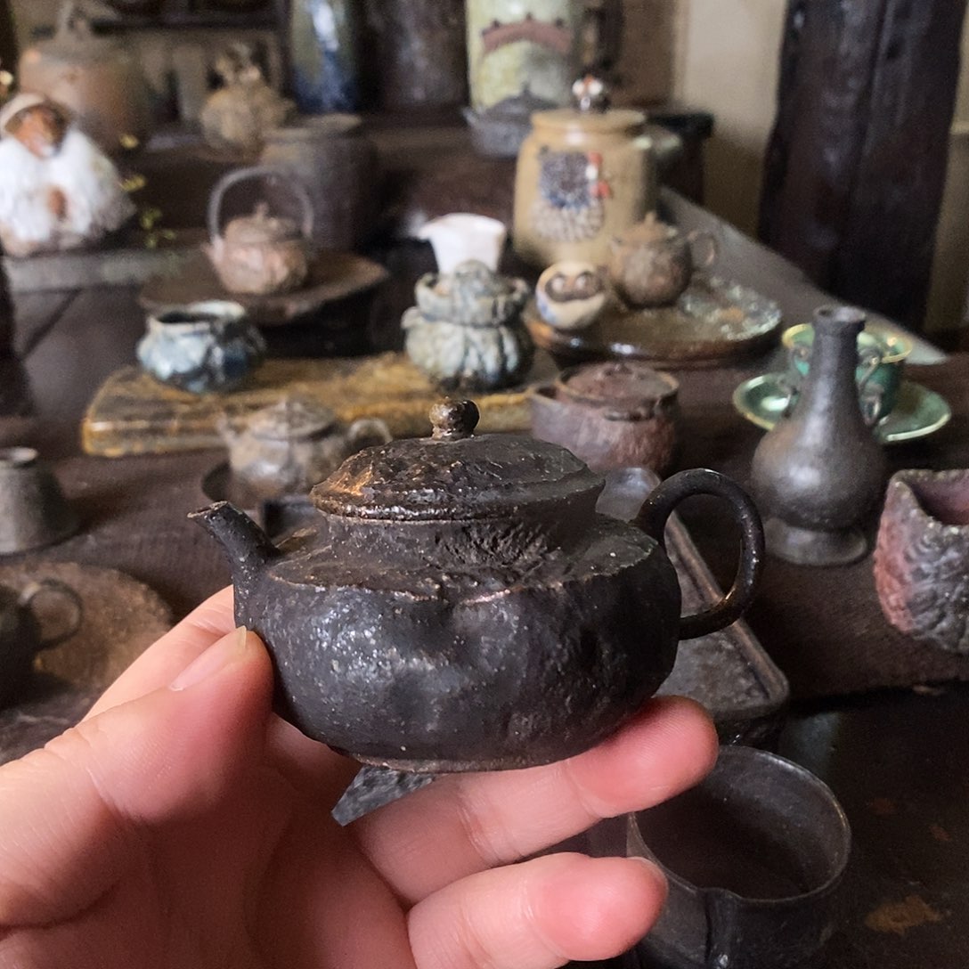 手工制作柴烧茶具