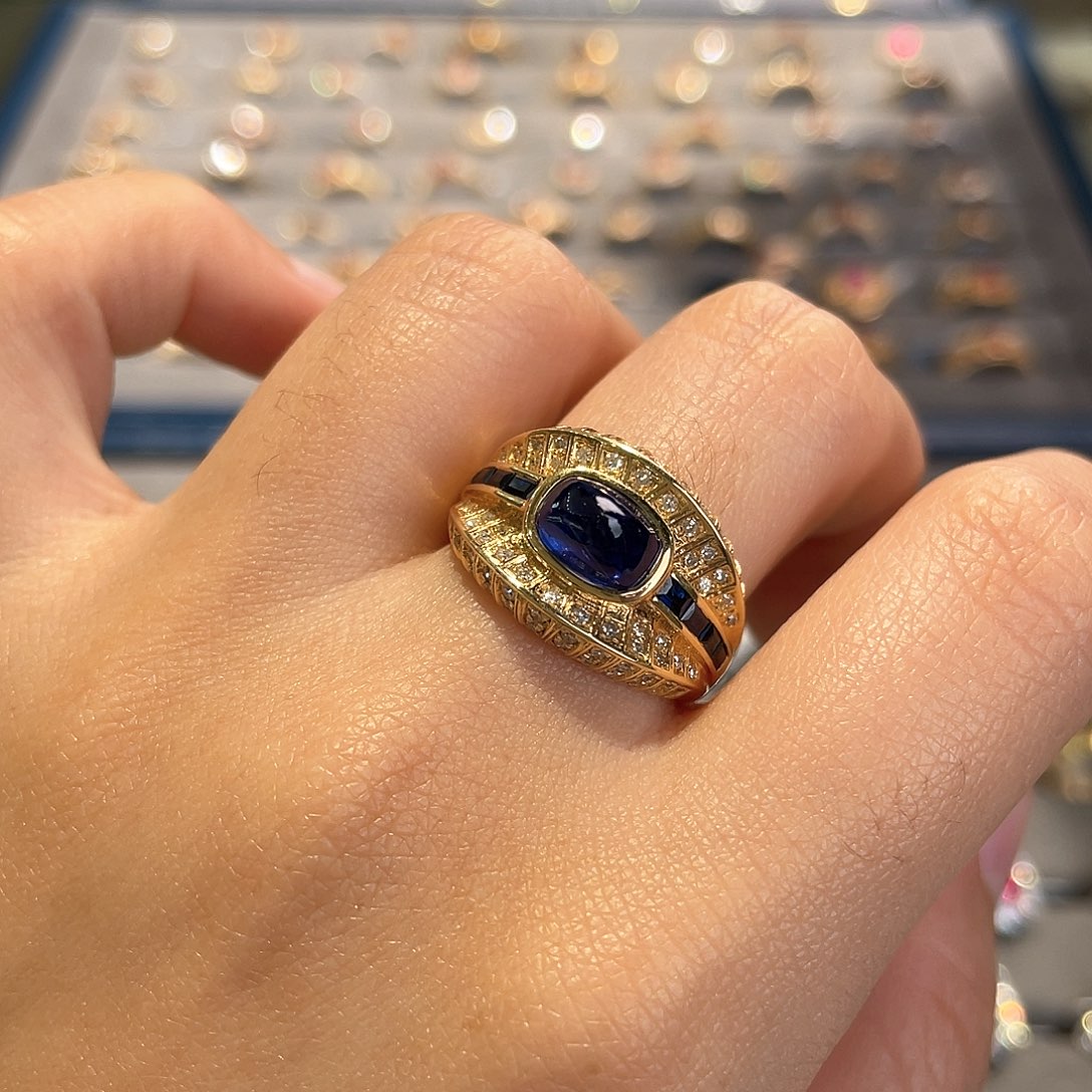蓝宝石戒指18K金镶嵌2.25ct