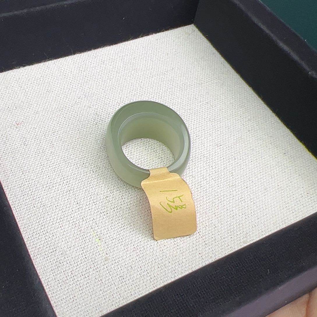 和田玉戒指未镶嵌15号湖水馒头