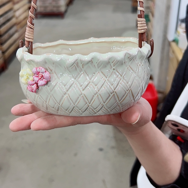 有孔.凑满10元发货多肉陶瓷花盆！