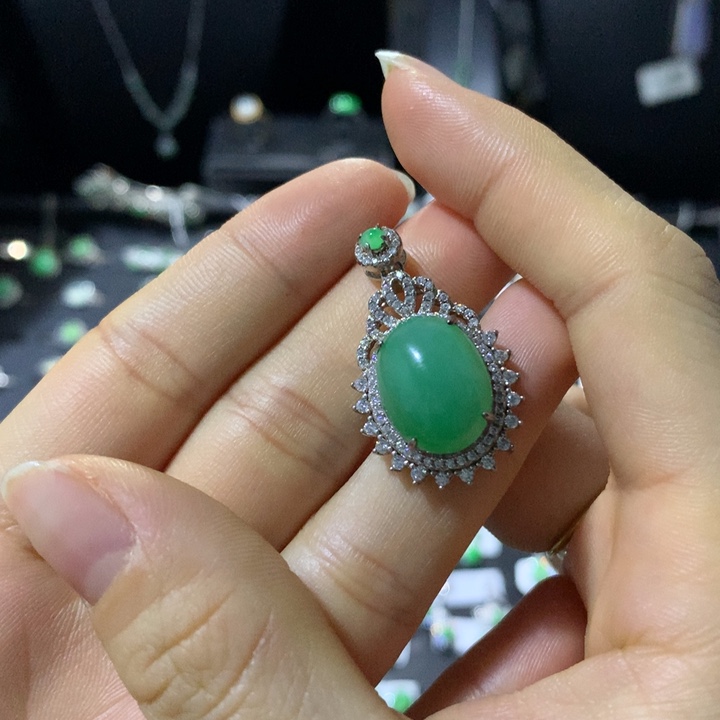 翡翠银S925镶嵌戒指